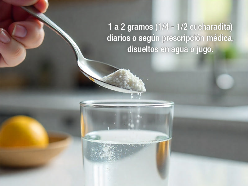 Preparación del Citrato de Potasio en polvo disuelto en agua
