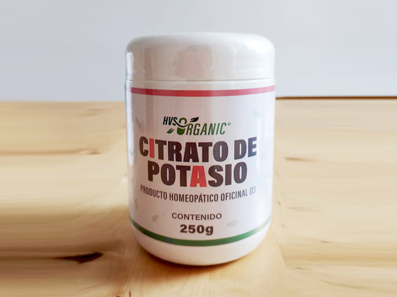 Citrato de Potasio en polvo, presentación de 250 g